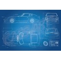 Poster Nissan Fairlady 240ZG HS30H race car blueprint